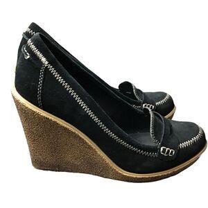 La Victoire Neala Suede Loafer Wedge Shoes